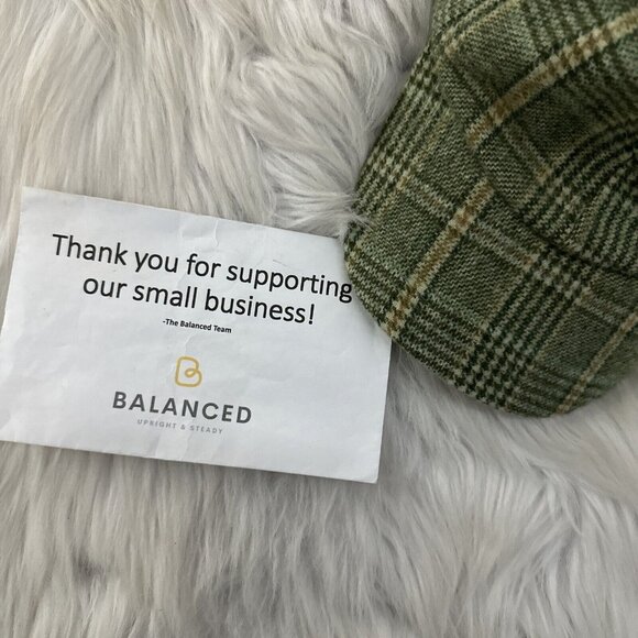 Alternative Apparel adjustable hat cap 78% wool green plaid brimmed - Picture 9 of 9